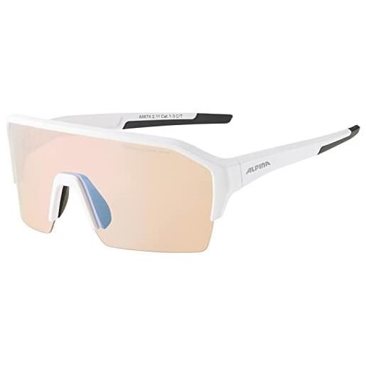 ALPINA ram hr hvlmb+, occhiali sportivi unisex-adulti, white matt, one size
