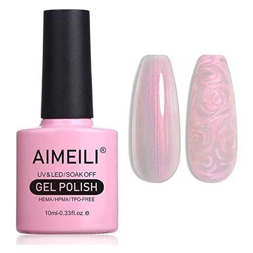 AIMEILI smalto semipermanente soak off uv led gel smalto per unghie glitter disegno gel shimmer mermaid gel - (176) 10ml