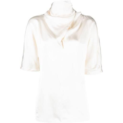 Jil Sander blusa a collo alto - toni neutri