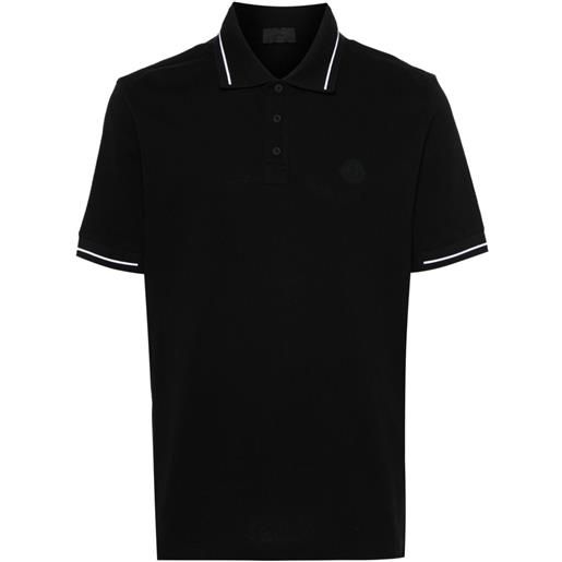 Moncler polo con applicazione - nero