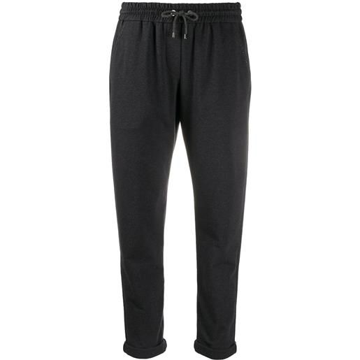 Brunello Cucinelli pantaloni con coulisse crop - grigio