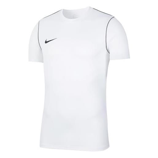 Nike park 20, maglia manica corta uomo, nero/bianco/bianco, s