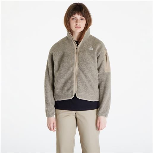 Nike acg arctic wolf polartec oversized fleece full-zip jacket khaki/ summit white