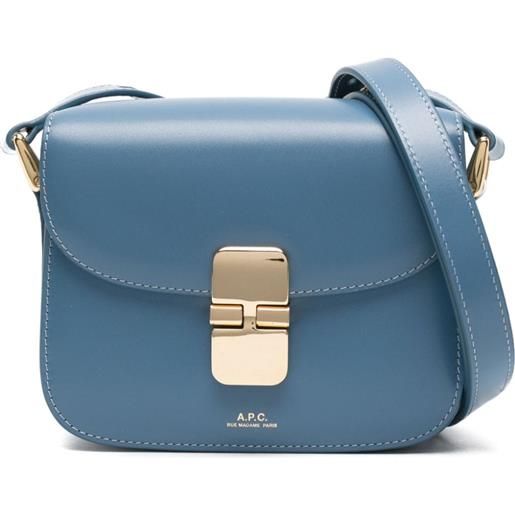 A.P.C. borsa a spalla grace mini in pelle - blu