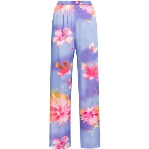 MSGM pantaloni a fiori - viola