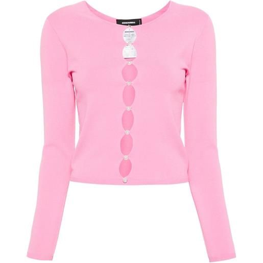Dsquared2 cardigan con cut-out - rosa