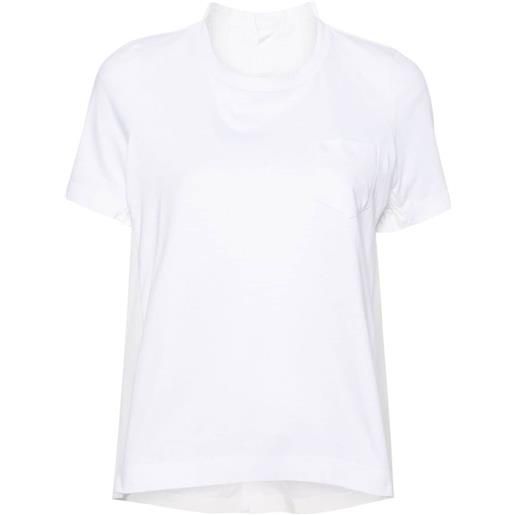 sacai t-shirt con pannelli a contrasto - bianco