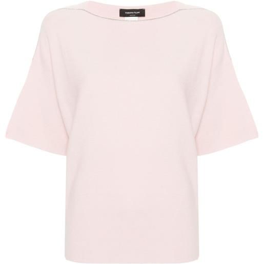 Fabiana Filippi t-shirt con rifinitura lamé - rosa