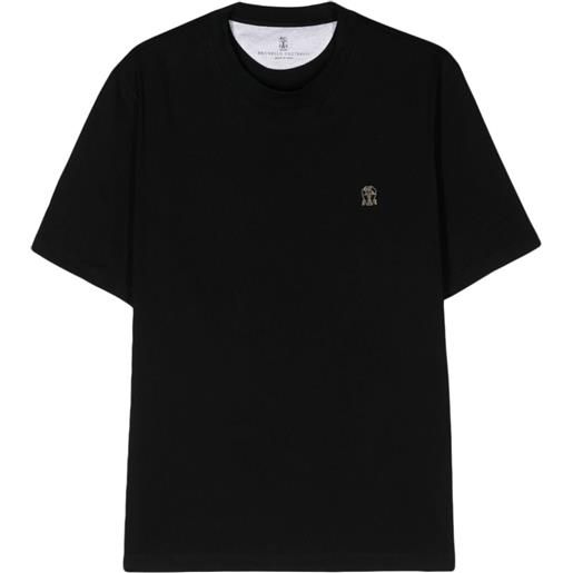 Brunello Cucinelli t-shirt con ricamo - nero
