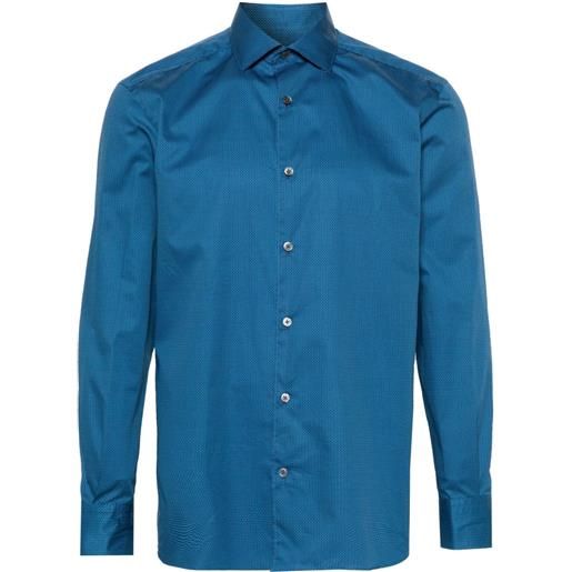 Zegna camicia con stampa - blu