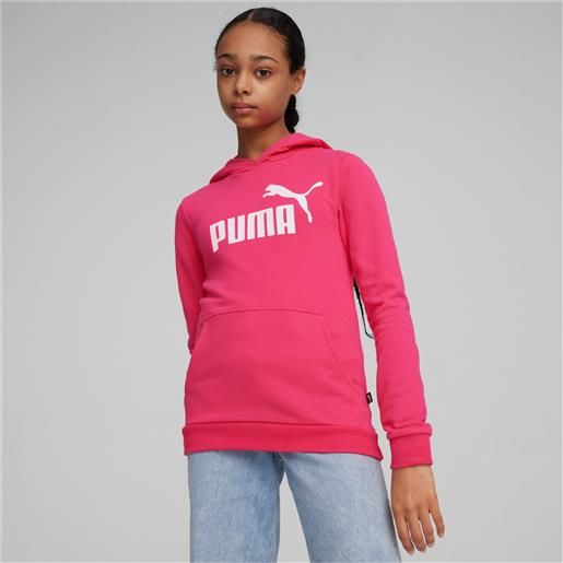 PUMA felpa con cappuccio essentials logo youth, rosa/altro