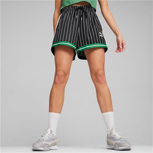PUMA shorts in mesh t7 da donna, nero/aop