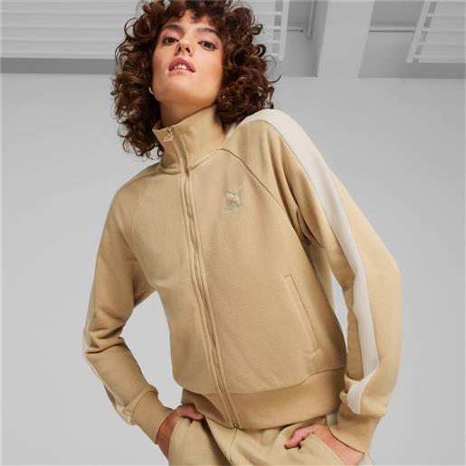 PUMA giacca sportiva iconic t7 donna, beige/altro