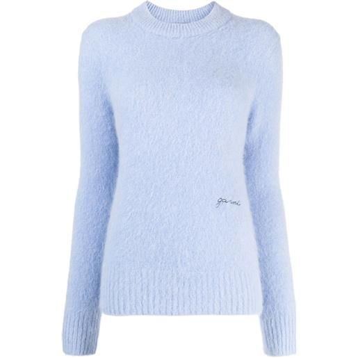 GANNI maglione con ricamo - blu