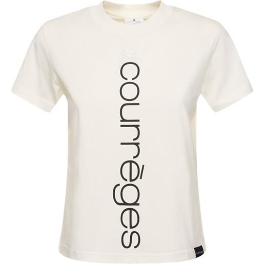 COURREGES t-shirt in jersey di cotone con logo