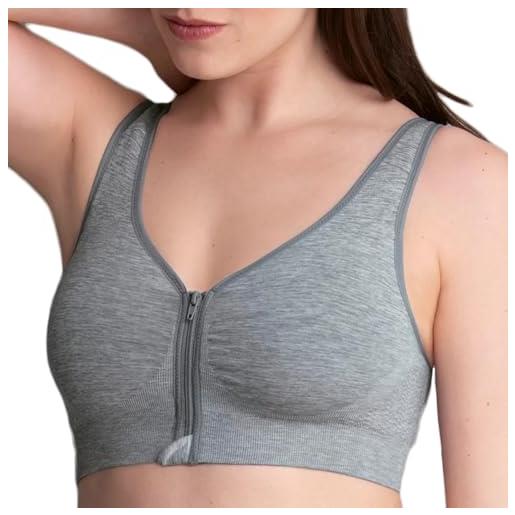 Anita lynn mastectomy front-close wire-free bra grey melange