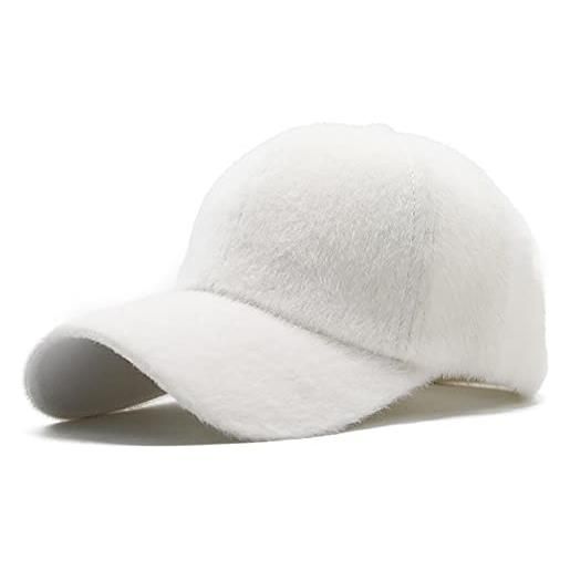 HilyBony berretto da baseball da donna in pelliccia sintetica per ragazze, caldi, cappellini invernali hip-hop in peluche peluche peluche teddy, berretto da baseball regolabile per attività all'aria aperta