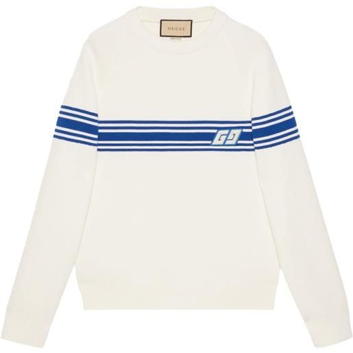Gucci maglione con applicazione g quadro - bianco