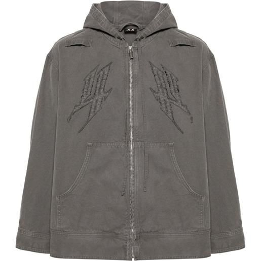 44 LABEL GROUP giacca con cappuccio fraktur - grigio