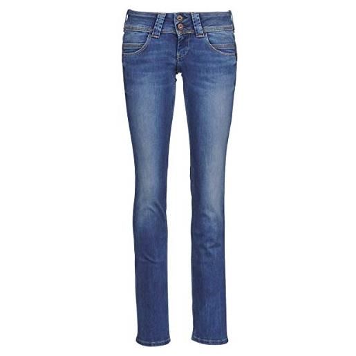 Pepe Jeans venus jeans a vita bassa regular fit da donna authentic rope, blu (denim-d24), 24w / 32l