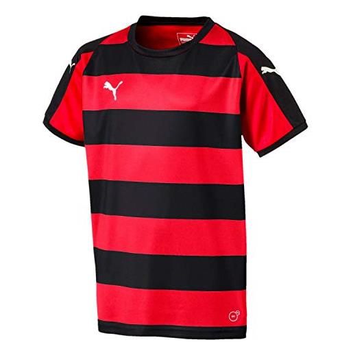 PUMA liga jersey hooped jr, maglia calcio unisex-bambini, rosso red black), 164