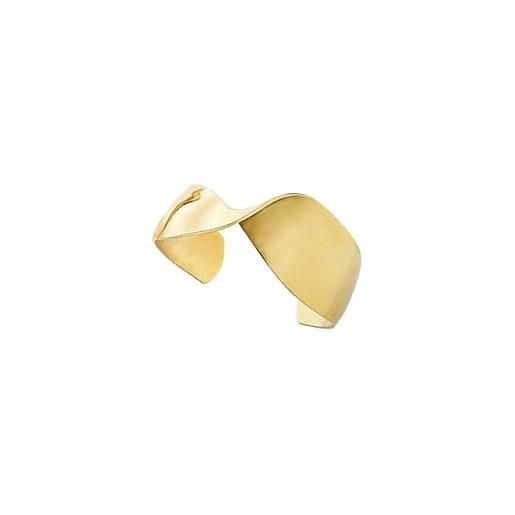 Breil, collezione retwist, bracciale donna, bracciale rigido in acciaio specchiato ip gold, idee regalo donna e ragazza, misura s, dimensioni 57 x 48 mm, colore gold