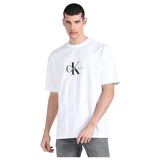 Calvin Klein t-shirt uomo bianco t-shirt casual con maxi stampa logo l