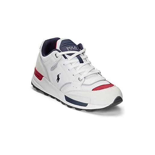 Polo Ralph Lauren 809846186001, scarpe da ginnastica uomo, grigio navy bianco rosso, 45 eu