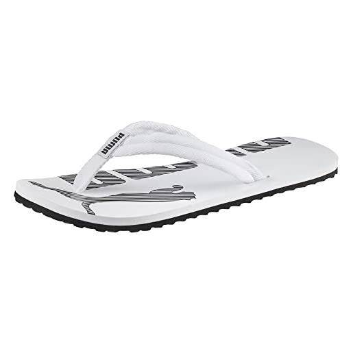 PUMA epic flip v2, sandali con punta aperta, unisex - adulto, white-black, 40.5 eu