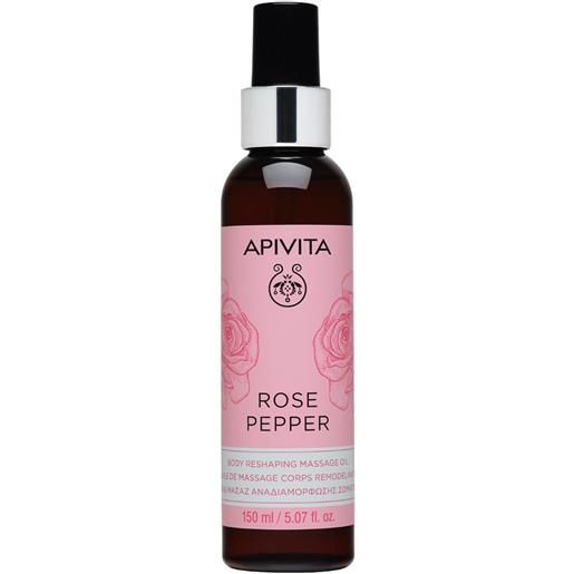 Apivita rose & pepper olio corpo massaggio rimodellante 150 ml