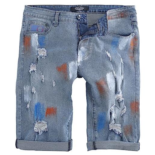 Rock Rebel by EMP uomo pantaloncini blu con effetti distrutti 31