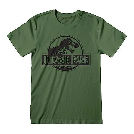 Jurassic Park maglietta shirt, verde, s uomo