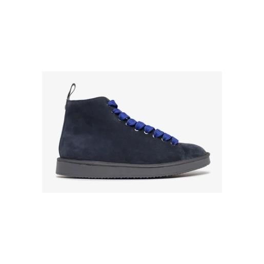 Panchic p01 ankle boot suede faux fur lining cobalt-electric blue uomo