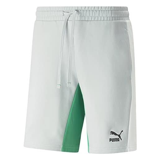 PUMA shorts classics block 8" da uomo m platinum gray white