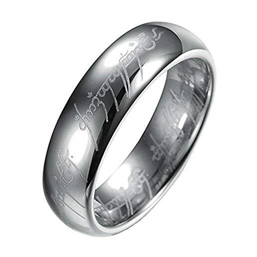 COPAUL puro carburo di tungsteno argento signore degli anelli con la bibbia incisi uomini anello matrimonio gruppo musicale, dimensione30