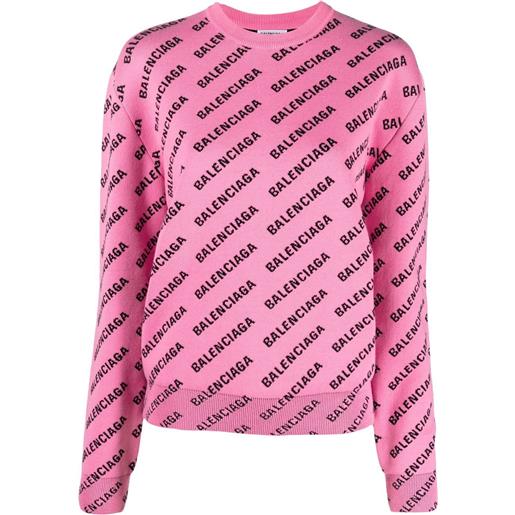 Balenciaga maglione con logo - rosa