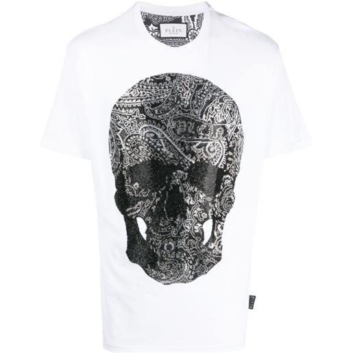 Philipp Plein skull-print cotton t-shirt - bianco