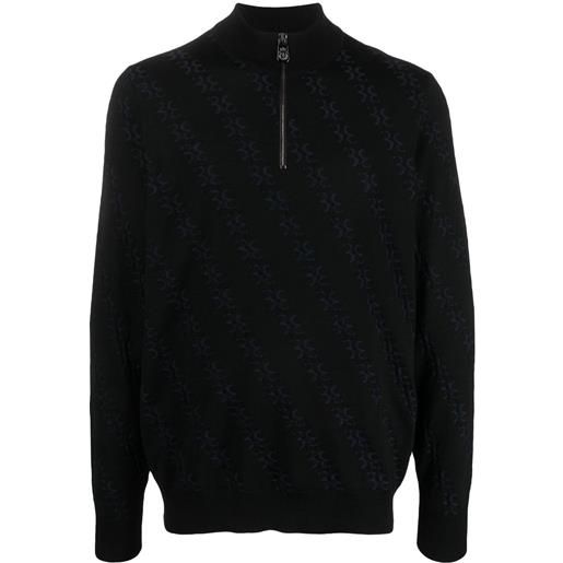 Billionaire maglione con monogramma jacquard - nero