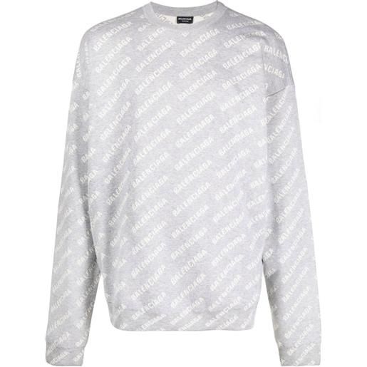 Balenciaga maglione girocollo con intarsio - grigio