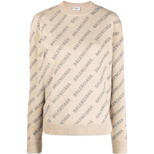 Balenciaga maglione con logo - toni neutri