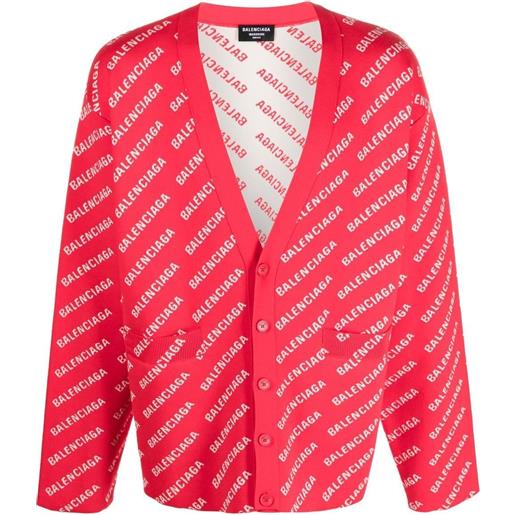 Balenciaga cardigan con stampa - rosso