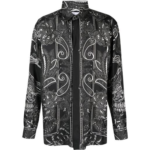 Philipp Plein camicia dandy con stampa paisley - nero