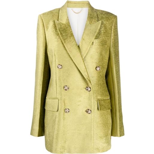 Victoria Beckham blazer doppiopetto con revers a lancia - verde