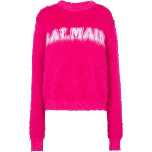 Balmain maglione con effetto jacquard - rosa