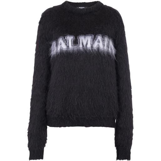 Balmain maglione con effetto jacquard - nero