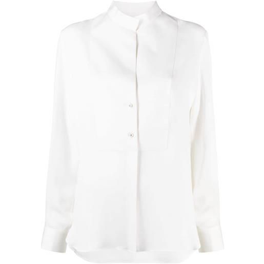 Giorgio Armani camicia con colletto alla coreana - bianco