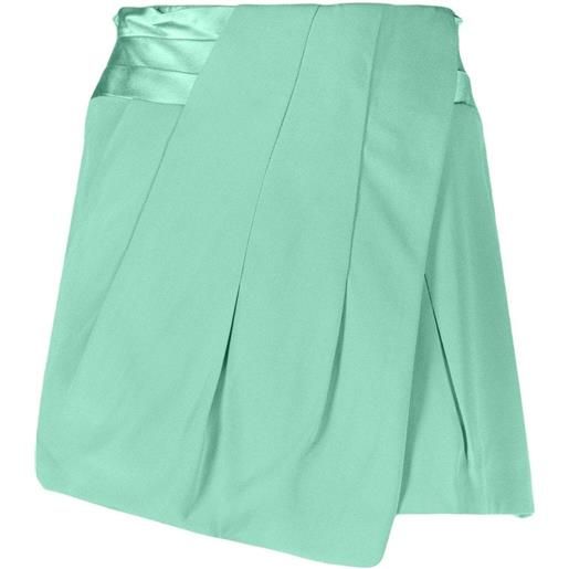 Balmain shorts asimmetrici con pieghe - verde