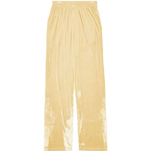 Balenciaga pantaloni dritti effetto velluto - giallo