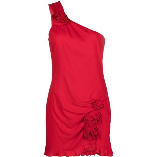 Blumarine abito corto con applicazione a fiori - rosso