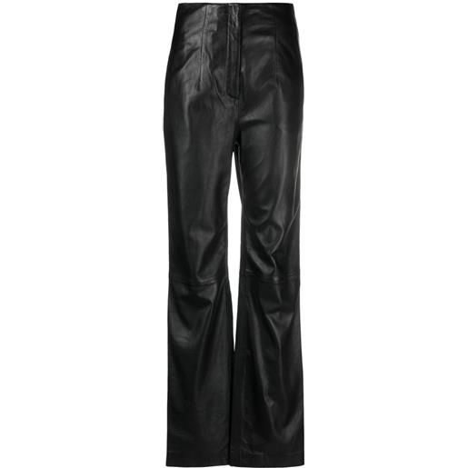 Alberta Ferretti high-waisted leather trousers - nero